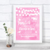 Baby Pink Watercolour Lights As Families Become One Seating Plan Wedding Sign