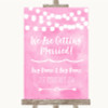 Baby Pink Watercolour Lights We Are Getting Married Personalized Wedding Sign