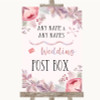 Blush Rose Gold & Lilac Card Post Box Personalized Wedding Sign