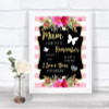 Gold & Pink Stripes I Love You Message For Mum Personalized Wedding Sign