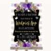 Gold & Purple Stripes Wedpics App Photos Personalized Wedding Sign