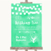 Mint Green Watercolour Lights Wishing Tree Personalized Wedding Sign