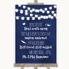 Navy Blue Watercolour Lights In Loving Memory Personalized Wedding Sign