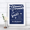 Navy Blue Watercolour Lights Let Love Sparkle Sparkler Send Off Wedding Sign