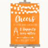 Orange Watercolour Lights Cheers To Love Personalized Wedding Sign