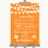 Orange Watercolour Lights Grab A Bag Candy Buffet Cart Sweets Wedding Sign