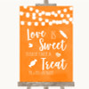 Orange Watercolour Lights Love Is Sweet Take A Treat Candy Buffet Wedding Sign