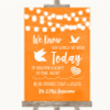 Orange Watercolour Lights Loved Ones In Heaven Personalized Wedding Sign