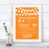 Orange Watercolour Lights Pick A Prop Photobooth Personalized Wedding Sign