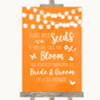 Orange Watercolour Lights Plant Seeds Favours Personalized Wedding Sign
