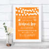 Orange Watercolour Lights Wedpics App Photos Personalized Wedding Sign