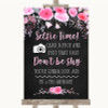 Chalk Style Watercolour Pink Floral Selfie Photo Prop Personalized Wedding Sign