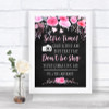 Chalk Style Watercolour Pink Floral Selfie Photo Prop Personalized Wedding Sign