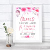 Pink Watercolour Floral Cheers To Love Personalized Wedding Sign