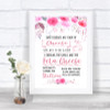 Pink Watercolour Floral Cheesecake Cheese Song Personalized Wedding Sign