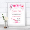 Pink Watercolour Floral Cigar Bar Personalized Wedding Sign