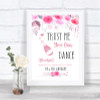 Pink Watercolour Floral Alcohol Says You Can Dance Personalized Wedding Sign