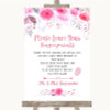 Pink Watercolour Floral Fingerprint Guestbook Personalized Wedding Sign