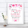 Pink Watercolour Floral Friends Of The Bride Groom Seating Wedding Sign