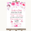 Pink Watercolour Floral Grab A Bag Candy Buffet Cart Sweets Wedding Sign