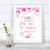 Pink Watercolour Floral Hankies And Tissues Personalized Wedding Sign