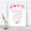 Pink Watercolour Floral In Our Thoughts Personalized Wedding Sign