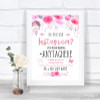 Pink Watercolour Floral Instagram Photo Sharing Personalized Wedding Sign