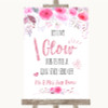 Pink Watercolour Floral Let Love Glow Glowstick Personalized Wedding Sign