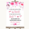 Pink Watercolour Floral Photo Prop Guestbook Personalized Wedding Sign