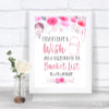 Pink Watercolour Floral Bucket List Personalized Wedding Sign