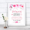 Pink Watercolour Floral Polaroid Guestbook Personalized Wedding Sign