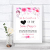 Pink Watercolour Floral Puzzle Piece Guest Book Personalized Wedding Sign