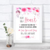 Pink Watercolour Floral Sign a Heart Personalized Wedding Sign