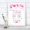 Pink Watercolour Floral Signature Favourite Drinks Personalized Wedding Sign
