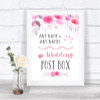 Pink Watercolour Floral Card Post Box Personalized Wedding Sign Pink Watercolour Floral Card Post Box Personalized Wedding Sign