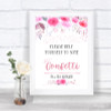 Pink Watercolour Floral Take Some Confetti Personalized Wedding Sign
