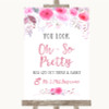 Pink Watercolour Floral Toilet Get Out & Dance Personalized Wedding Sign
