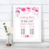 Pink Watercolour Floral Who's Who Leading Roles Personalized Wedding Sign