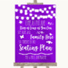 Purple Watercolour Lights All Family No Seating Plan Personalized Wedding Sign