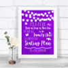 Purple Watercolour Lights All Family No Seating Plan Personalized Wedding Sign