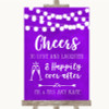 Purple Watercolour Lights Cheers To Love Personalized Wedding Sign