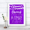 Purple Watercolour Lights Cheers To Love Personalized Wedding Sign