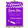 Purple Watercolour Lights Cigar Bar Personalized Wedding Sign