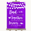 Purple Watercolour Lights Dad Walk Down The Aisle Personalized Wedding Sign