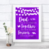 Purple Watercolour Lights Dad Walk Down The Aisle Personalized Wedding Sign