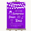 Purple Watercolour Lights Drink Champagne Dance Stars Personalized Wedding Sign