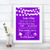 Purple Watercolour Lights Grab A Bag Candy Buffet Cart Sweets Wedding Sign