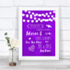 Purple Watercolour Lights Guestbook Advice & Wishes Mr & Mrs Wedding Sign