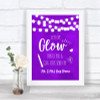 Purple Watercolour Lights Let Love Glow Glowstick Personalized Wedding Sign