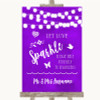 Purple Watercolour Lights Let Love Sparkle Sparkler Send Off Wedding Sign